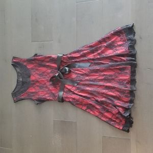 Black and Red Lace Dress Women's Party Semi Formal Size 12 Blu Sage